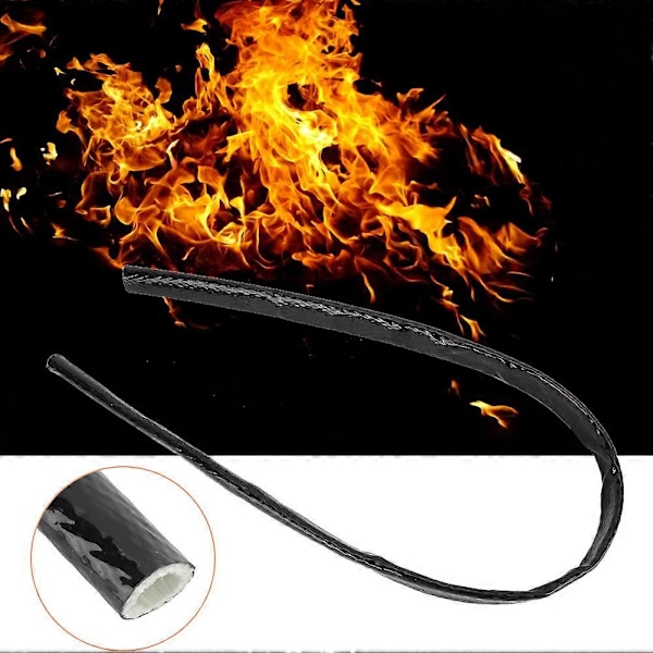 1 m Svart Värmeskyddsslang Brandsäker Fläta Flammskydd 16 mm ID 1,6 cm Passar AN10 Bränsleslang