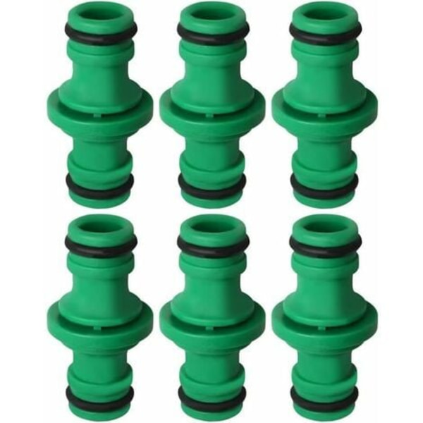Dobbeltslangefittings, 6 stk. (grøn)