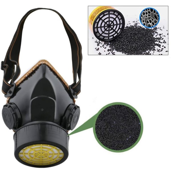Gasmask med aktivt kol Sprayskydd formaldehydgasmask - NP305, svart, 1 st