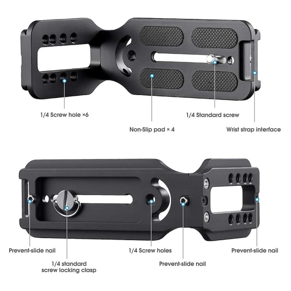 DSLR-kamerastativ L-brakett Vertikal horisontal veksling Stativ Hurtigutløserplate for