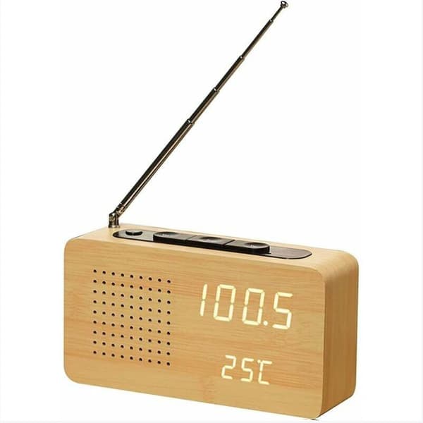 Retro sängbordsradio i trä