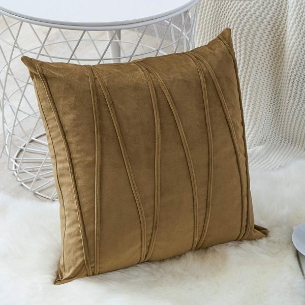 Dekorativa handgjorda kuddfodral i mjuk sammet, 18 x 18 tum, 2-pack