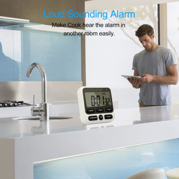Kök timer lärande nedräkning, LCD digital svart
