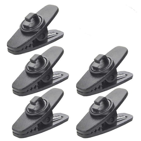 5 st Bärbara Roterande Hörlursklämmor Spaghetti Headset Klämmor Neutral Clip Headset Kontakt Krage Hörlurskabelklämmor (Svart)