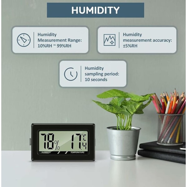 LCD Digital Mini Termometer til Kontor Køkken Humidor Rugeri Krybdyr (3-pak)