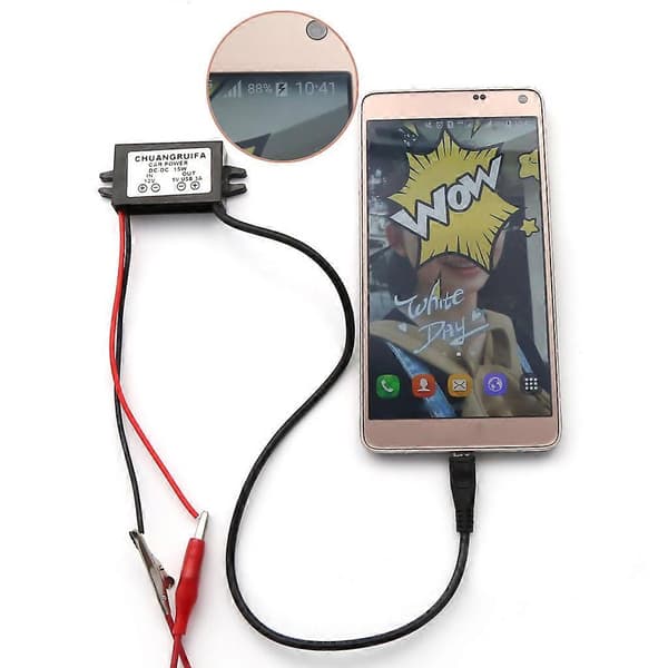 Bil Oplader DC Konverter Modul 12V Til 5V Micro USB Output Strømadapter 3A 15W