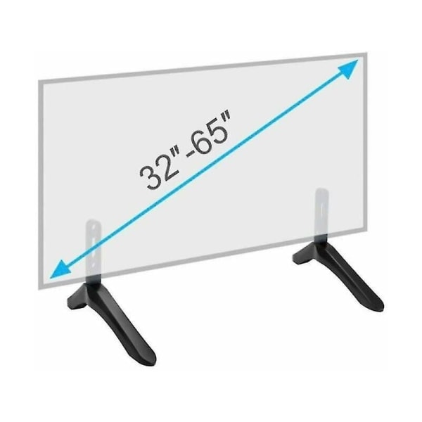 Universal TV Stand Holder til 32-65 tommer Samsung Vizio Sony LCD TV Ikke til LG TV Sort TV Stand Bord Stand Pakke med 2
