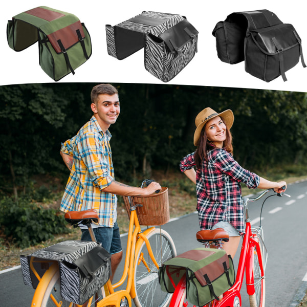 Bagagebærer taske, dobbelt taske, baghjulstaske,  motorcykel, teenageres favorit, Militærgrøn