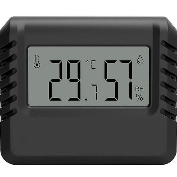 Mini elektronisk smart digital termometer hygrometer - Sort, 1 stk