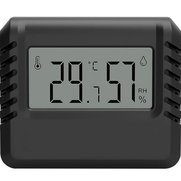 Mini Elektronisk Smart Digital Termometer Hygrometer - Svart, 1 stk