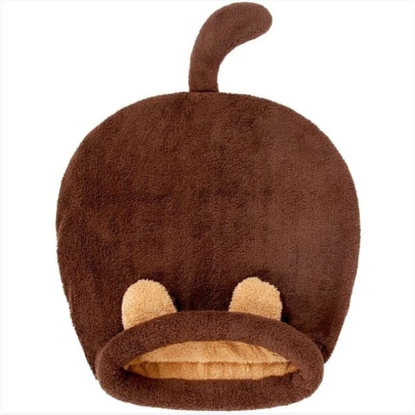 Mjuk och bekväm kattsovsäck i ett stycke, Igloo Dome Kennel Cat Basket (brun) - 65x55cm