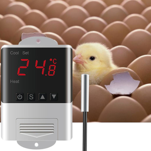 110v-230vac 10a temperaturregulator 2-vägs värme kylning termostat