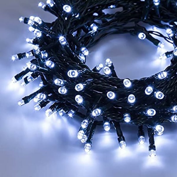 LED-krans 220V LED IP44, svart linje dimljus - europeisk reglering - vitt ljus, 50m, 300 ljus