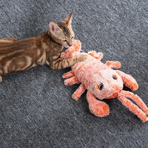 Fidget Lobster til hunde,elektrisk simulering Plys hummer interaktivt legetøj, til indendørs katte, små hunde - Snngv