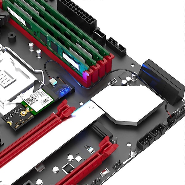 M.2 NGFF A+E -avain WiFi/Bluetooth-kortti M.2 -avain M -sovitinkorttiin Intel AX200/AX201/AX210 -kortille