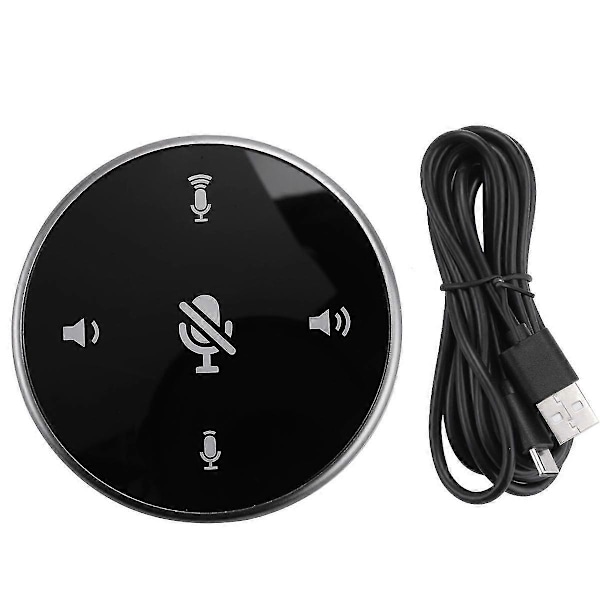 USB Konferensmikrofon, Rundstrålande PC Datormikrofon Kondensatormikrofon med Tyst Knapp för Möten/Cl