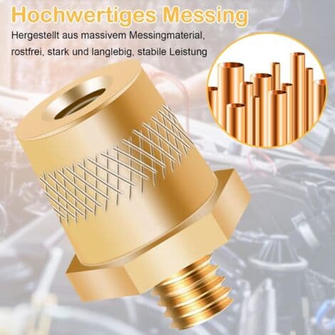 Par med M8 messing batteripolaritetsadaptere for litiumbilbatterier (M8)