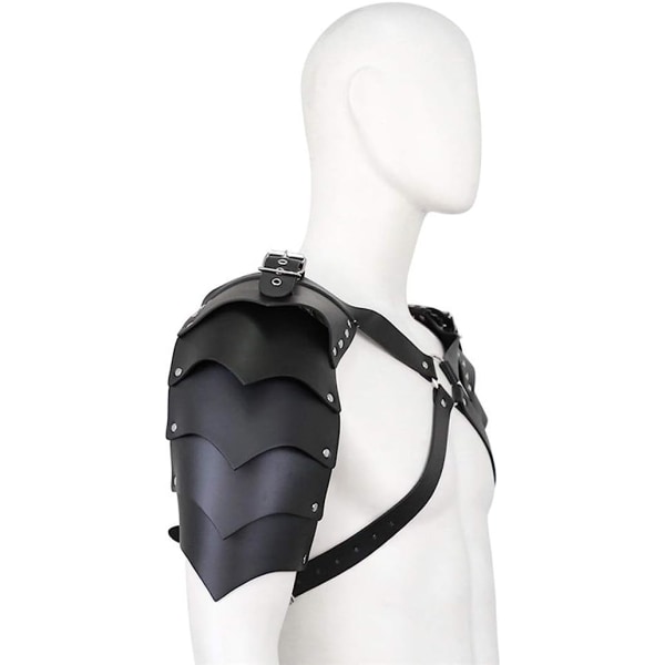 Justerbar bröstrem One Shoulder Armor Läderfestdräkt