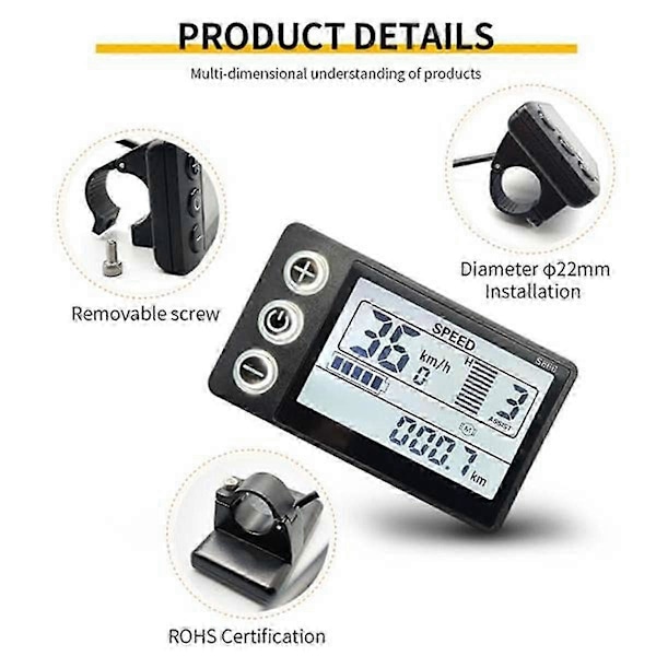 24V 36V 48V 60V Vandtæt LCD Display S866 Controller Panel Dashboard Elcykel Display til Elektrisk Scooter 5Pin
