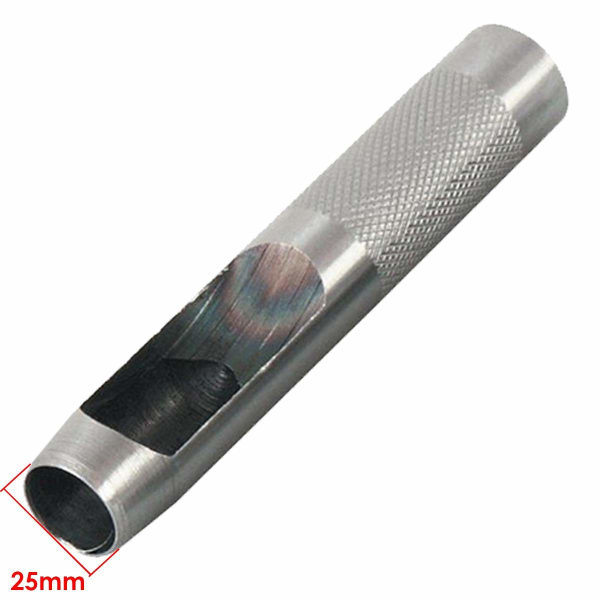 25 mm hul hul i læder, kraftig solid stålmetalplade, læderbearbejdning, syntetisk pakning, gummi, tynd folie, messing, takværktøj, skæremaskine, stans