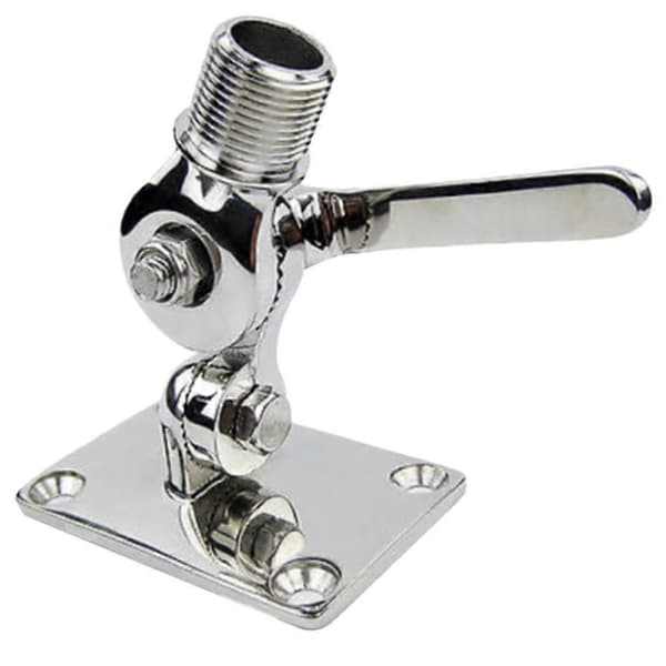 1x Båd Rustfrit Stål Marine VHF Antenne Akse Justerbar Base Mount