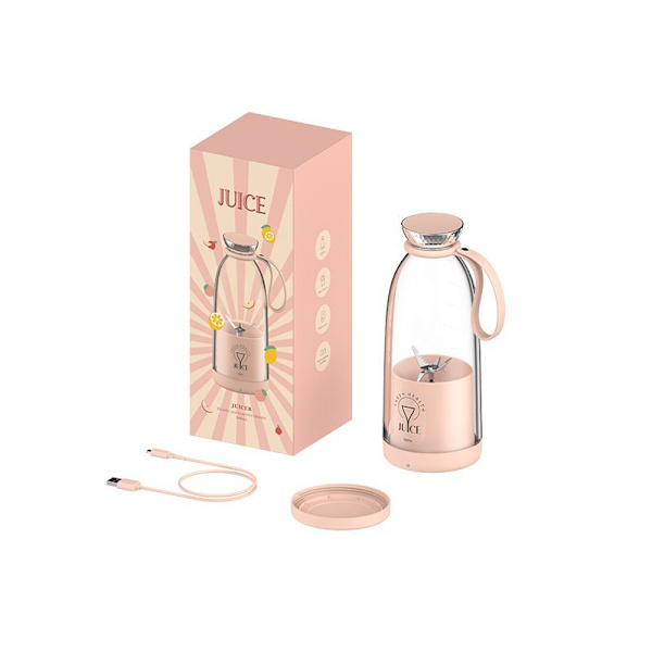 Bærbar blender, personlig blender med 6 knive 2400mAh kraftig USB genopladelig blender juicer,