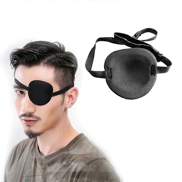 Dww-2st Cache-Oeil Cosplay Ögonlapp Pirat Ögonlapp Justerbar för Barn Vuxen Amblyopi Skelning Cosplay (Svart)