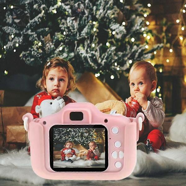 Kriogor Barnekamera, Digitalt Kamera Selfie og Videokamera med 12 Megapiksel/ Dobbelt Linse/ 2 Tommers Skjerm/ 1080P HD/ 32G TF Kort, Bursdagsgave