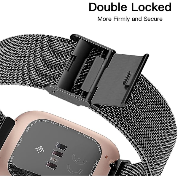 Fitbit Versa/fitbit Versa 2 Band til kvinder og mænd, justerbar rustfri stål Bedste shiyi