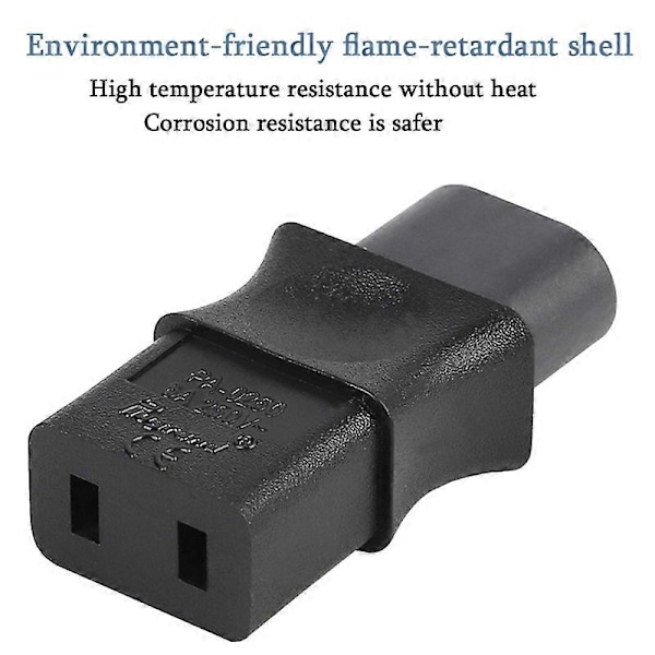 2-polig IEC 320 C8 hane till IEC 320 C9 hona AC-adapter 6A/250V EU Industriell strömomvandlare
