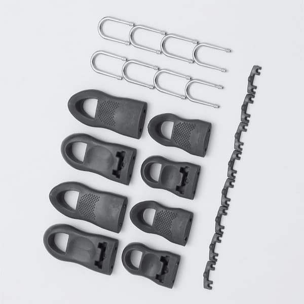 Multifunctional Zippers 8-pack - Large & Small (4 pcs) - Black