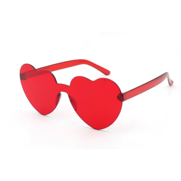 Goggles - Hjerteformede solbriller Festsolbriller Candy Color Love Hjerteformede solbriller -rød