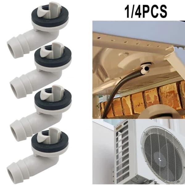 AIMOONSA 4-pack plastavloppsslangkopplingar för AC-luftkonditionering och gummiringkit