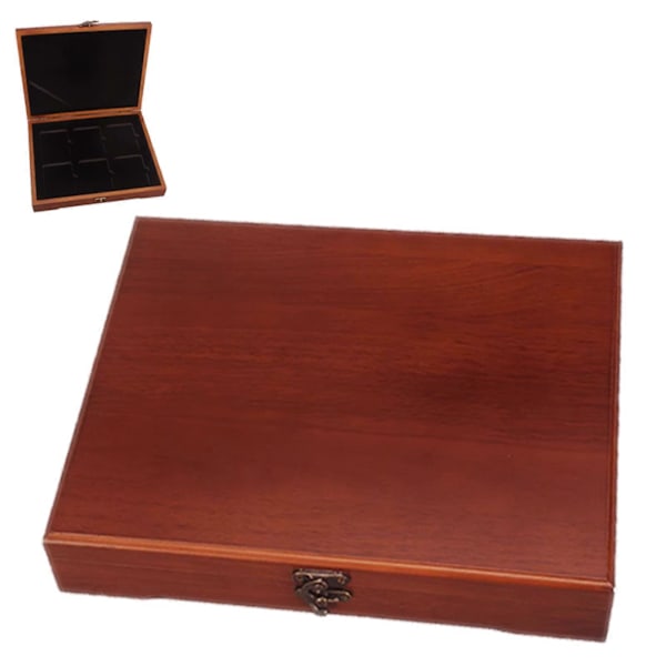 Mønt Slab Opbevaringsboks Massiv Træ Display Case passer til 6 Certificerede PCGS NGC Holdere js