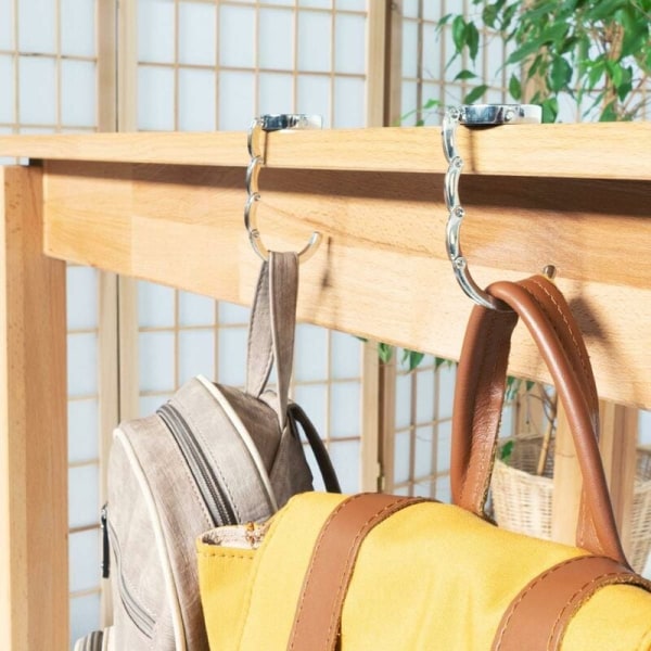 Håndtaskekrog - Sammenfoldelig metaltaskeophæng - Taskeholder til bord eller skrivebord - Hængende håndtaske og små genstande（2 stk.) Yixiang