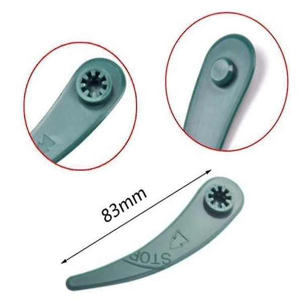 25 stk. reserveblader til gresstrimmer, reserveblader i plast til gresstrimmer, universelle reserveblader i plast
