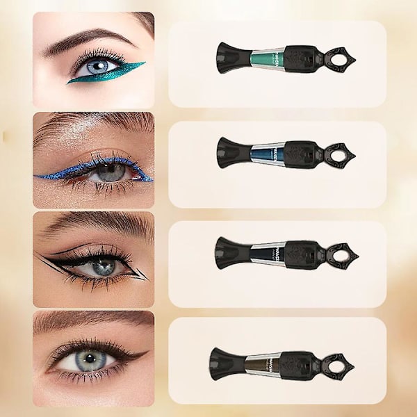 Pudder Eyeliner, 4 stk. Naturlig Eyeliner i Pudderform, Håndlavet Pudder Eyeliner, Intens Farve, Langtidsholdbar, Smitter ikke af