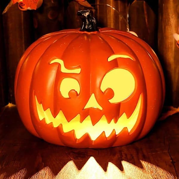 Batteridriven, lysande pumpa utomhusdekoration för Halloween