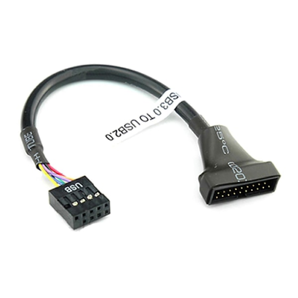 1-pack USB 3.0 19/20-pin hona till USB 2.0 9-pin moderkort hane höljekabel