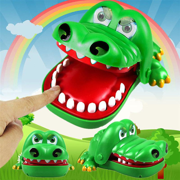 Krokodilletænder-legetøjsspil til børn - Alligator-bidende finger-tandlægespil, festspil med held og sjov