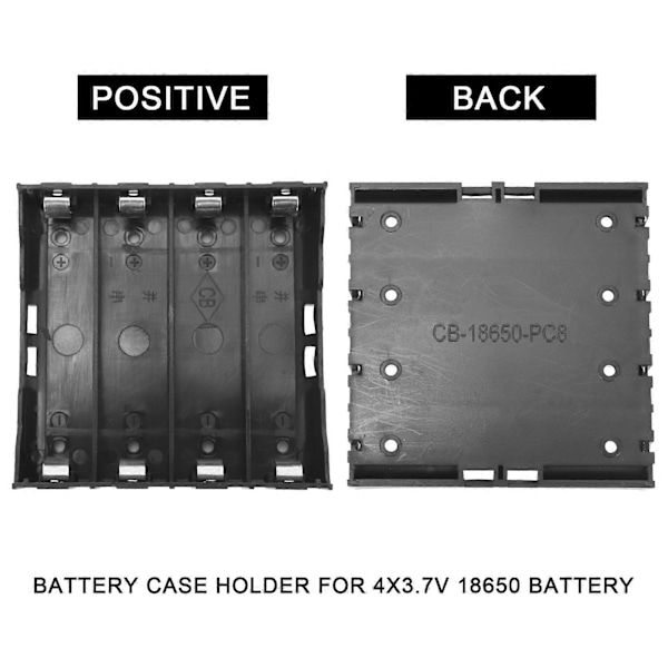 5 stk. Li-ion DIY Batteri Plastik Etui Holder til 4x3.7V 18650 Batteri