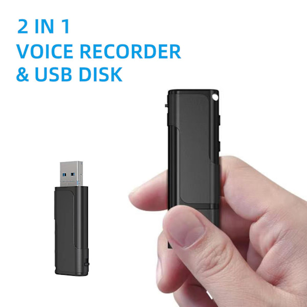 Digital röstinspelare U-disk Flash-enhet Ljud Aktiverad Diktafoninspelningsenhet Professionell 32G Lagringskort med USB & Micro USB-gränssnitt