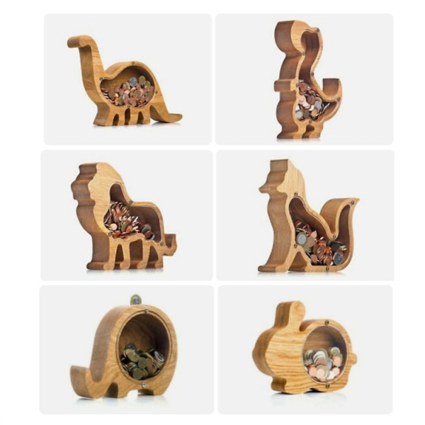 Træsparegris tilpasset legetøj - dinosaurer