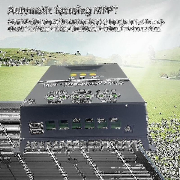 Pwm 100a 12v 24v 36v 48v Auto Solpanel Ladningsregulator Sol Pv Batterilader Med Lcd Mppt