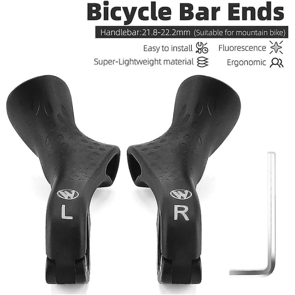 1 Pair No-slip Mtb Mountain Bike Handlebar Ends 22.2mm Bicycle Bar Ends Nylon Handle Bar Grips Ergonomic Design Cycling Accessories