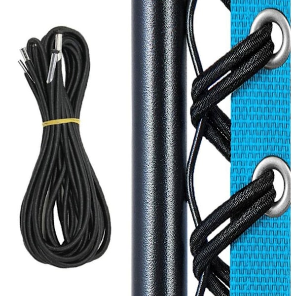 Fritidsstol tilbehør bog elastisk gummibånd bungee slidtræk snor kostring reb-sort, 2stk 2,2m, 2stk 1,4m