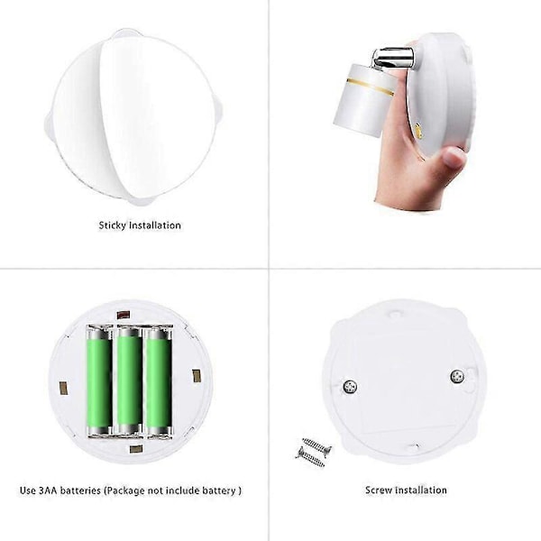 Sladdlösa spotlights batteridrivna bildlampor mini accentljus dimbara inomhus LED-spotlight med fjärrkontroll på valfri vägg roterande väggmonterad varm