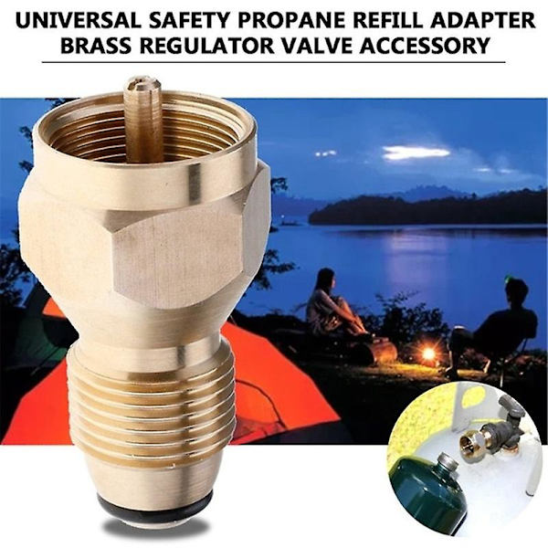 1 st utomhus camping säkerhet propangas påfyllningsadapter mässing regulatorventil tillbehör