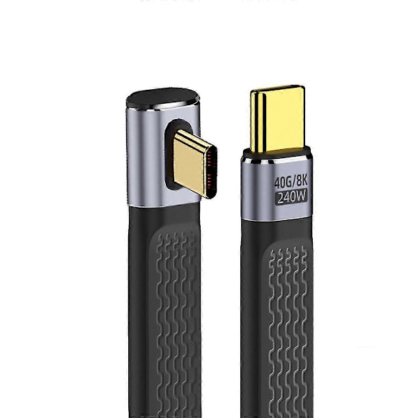 UC-002-0.13L 13cm Lavprofil Vinklet 240W Type-C Han til Han USB4 40Gbps 100W 8K Fladt FPC Datakabel