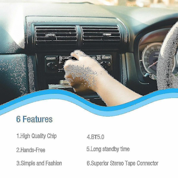 Bilstereo Bluetooth Kassettmottagare Bandspelare Bluetooth 5.0 Kassett Aux Adapter